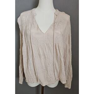 Olivaceous Blush Pink Boho Peasant Babydoll Y2K Western Cottagecore Blouse Sz M